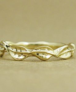Wedding Leaf Ring, Leaf Wedding Ring - Image 5