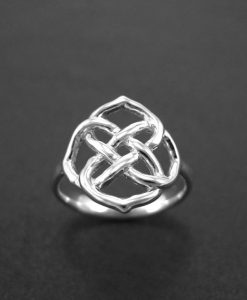 White Gold Infinity Knot Ring Promise Ring, Statement Ring - Image 5