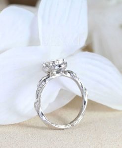 1.5 CT Oval Moissanite Engagement Ring, Oval Halo Engagement Ring - Image 5