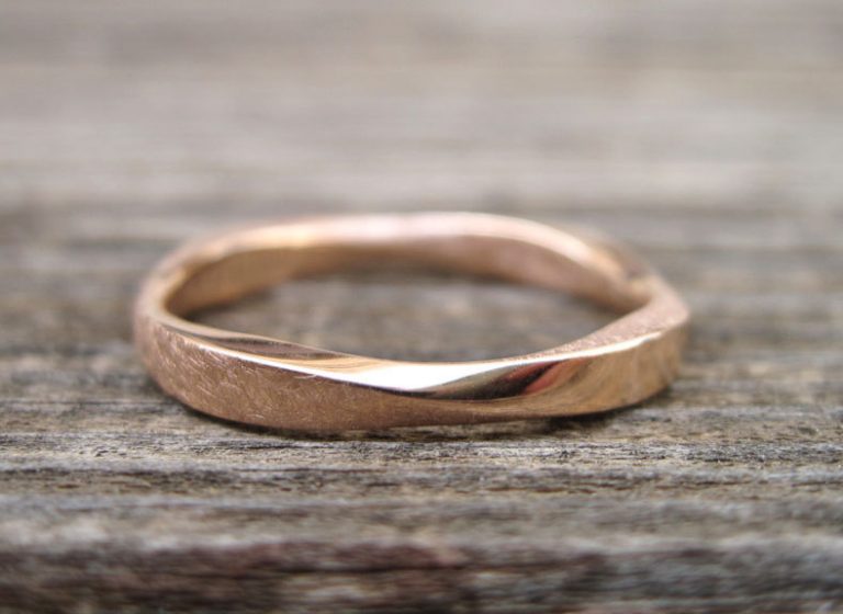 Mobius Wedding Band, Rose Gold Mobius Ring Benati