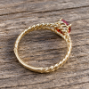 Cushion Ruby Engagement Ring, Braided Rope Split Band