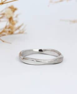 2.7mm Mobius Wedding Band, 14k White Gold Ring - Image 15