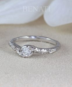 Engagement ring with diamond budget ring