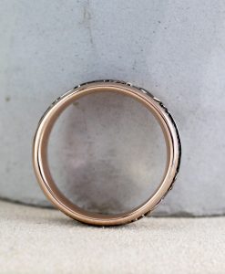 Men's Wedding Ring, Unique wide 6 mm Rose Gold Black Personalized Ring - Image 3