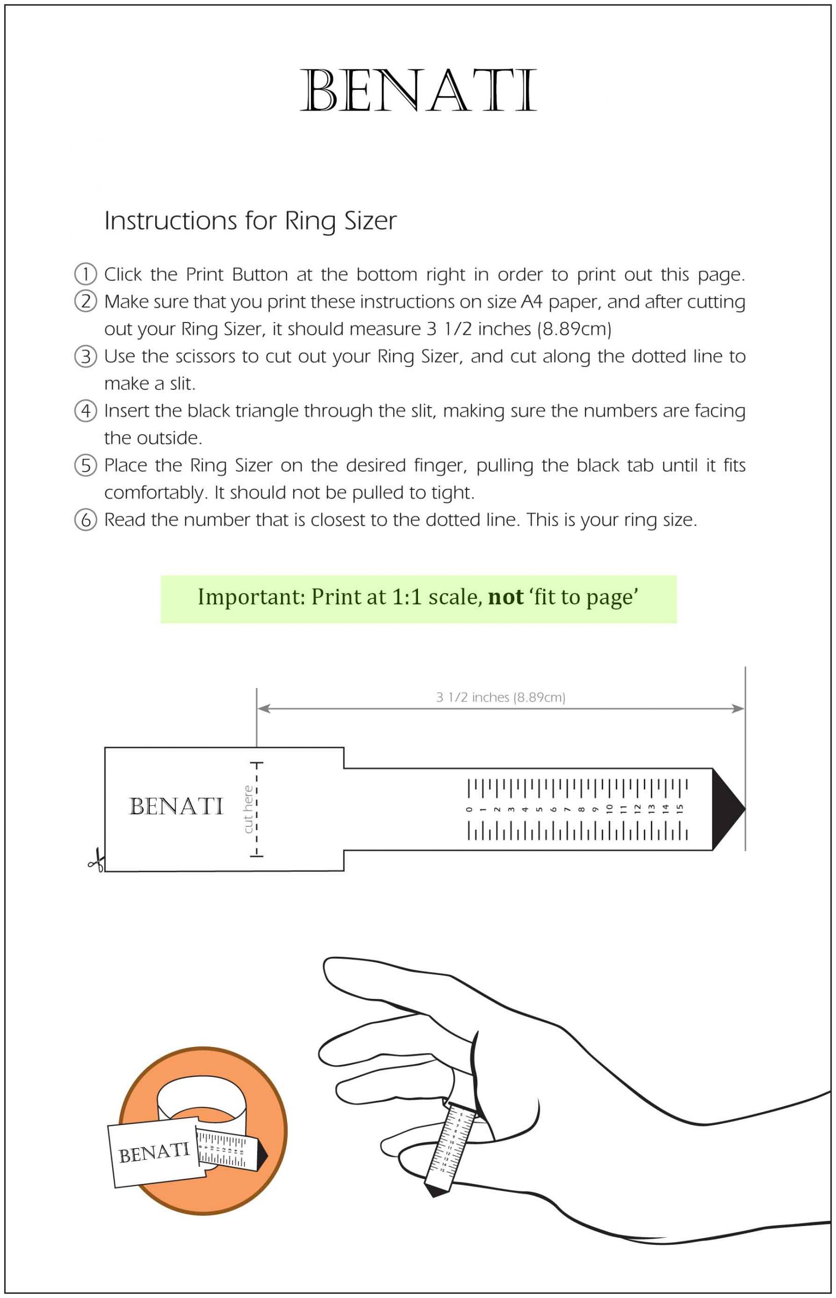 100% accurate ring sizer printable