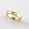 14K Gold Mobius Eternity Men’s Wedding Band, Gold Textured Hammered Mobius Band