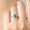 Unique emerald gemstone engagement ring, Vintage Antique boho ring