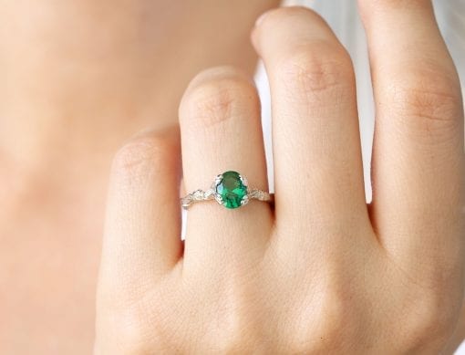 Emerald Stone Ring, Wedding Jewelry, Emerald & American Diamond Mysterieux  Ring, Green Theme Jewelry, Propose Ring, May Birthstone Ring - Etsy Canada  | Gold ring designs, Jewelry, Gold rings fashion