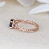 Unique Natural Sapphire Rose gold Engagement Ring, Oval Braided Rope Ring