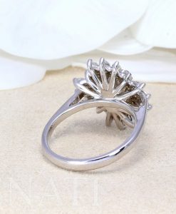 3.00 Carat Moissanite Cocktail Solid Gold Ring, Diamond cluster sunshine ring - Image 4