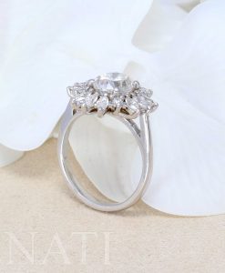 3.00 Carat Moissanite Cocktail Solid Gold Ring, Diamond cluster sunshine ring - Image 5