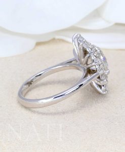 3.00 Carat Moissanite Cocktail Solid Gold Ring, Diamond cluster sunshine ring - Image 8