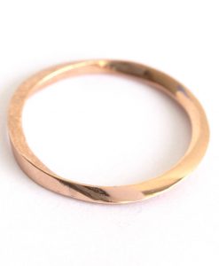 Solid Gold 14k Thin Rose Gold Wedding Band, Mobius Wedding Ring - Image 5