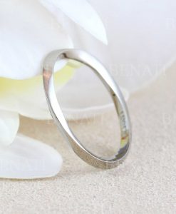Solid Gold 14k Thin Rose Gold Wedding Band, Mobius Wedding Ring - Image 7