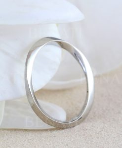 Solid Gold 14k Thin Rose Gold Wedding Band, Mobius Wedding Ring - Image 10