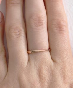 Solid Gold 14k Thin Rose Gold Wedding Band, Mobius Wedding Ring - Image 11