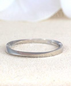 2mm Wedding band, Mobius stacking ring - Image 3
