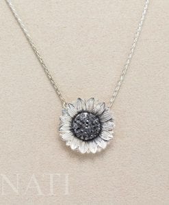 Sunflower Pendant Necklace For Women, Flower Charm Necklace