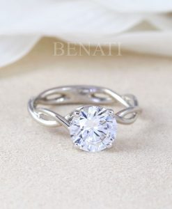 2 Carat Moissanite Engagement Ring, Moissanite Infinity Ring - Image 2