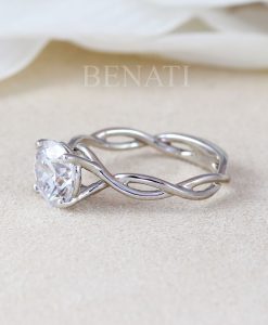2 Carat Moissanite Engagement Ring, Moissanite Infinity Ring - Image 3
