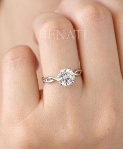 2 Carat Moissanite Engagement Ring, Moissanite Infinity Ring - Image 4