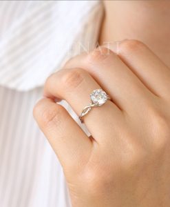 2 Carat Moissanite Engagement Ring, Moissanite Infinity Ring - Image 5
