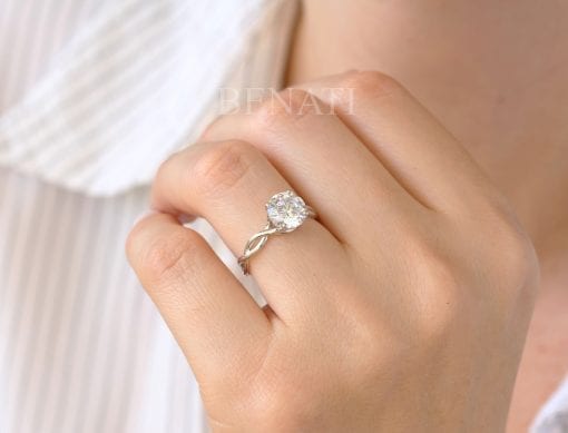2 Carat Moissanite Engagement Ring, Moissanite Infinity Ring