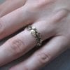 Leaf Wedding Band Nature Inspired Leaves Ring Earth Tree Plant Floral Ring, Handmade Gold Wedding Vintage Ring