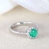 Emerald Ring, Natural Emerald Halo Vintage Style Ring
