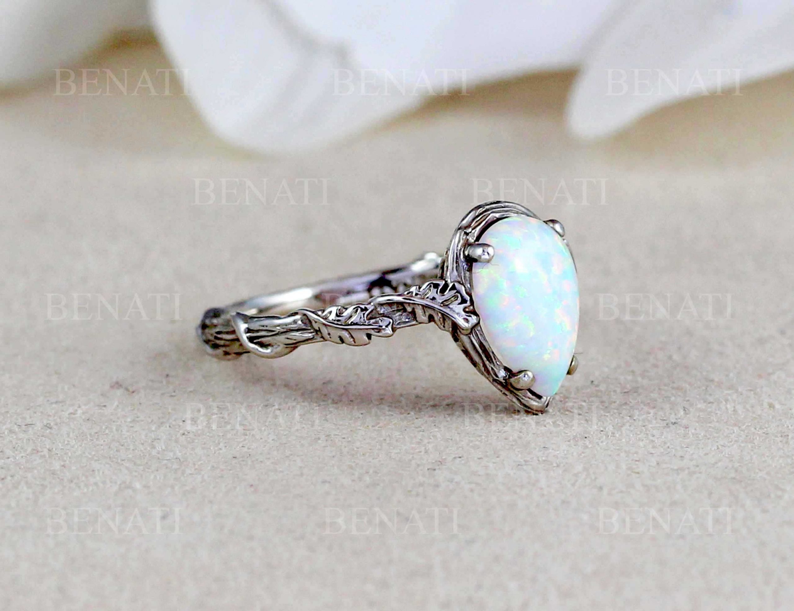 Sterling Silver Natural pink Opal Ring