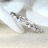 Opal and moissanite wedding band, 14k/18k Dainty marquise vintage ring