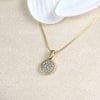 Dainty 14K/18K Solid Gold and Diamonds, Gemstones Cluster Pendant Necklace