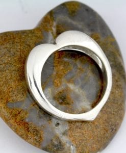 Sterling Silver Dome Heart Ring, Statement Ring