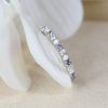 Opal Diamond Alexandrite Thin Pave Eternity Ring, Multicolor White Gold Band
