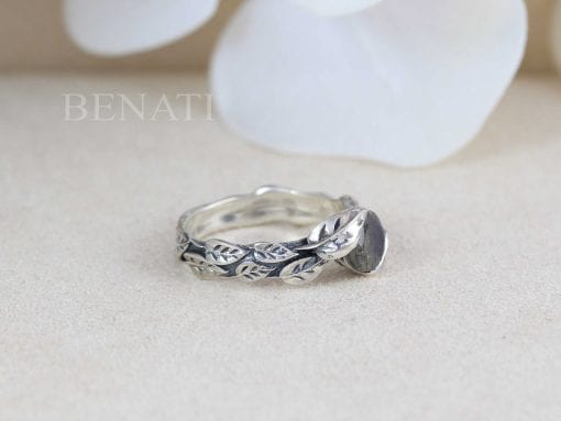 Labradorite Sterling Silver Nature Ring, Gemstone Ring In Silver