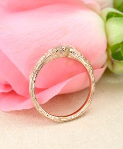 Leaf Ring With Moonstone Gemstone, Moonstone Leaf Ring - Image 8