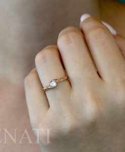 Leaf Ring With Moonstone Gemstone, Moonstone Leaf Ring - Image 10