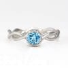 Blue Topaz Twisted Rope Infinity Ring, Braided Ring