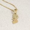 Adorable baby girl pendant – In solid 14k (585) yellow gold – mother, grandmother