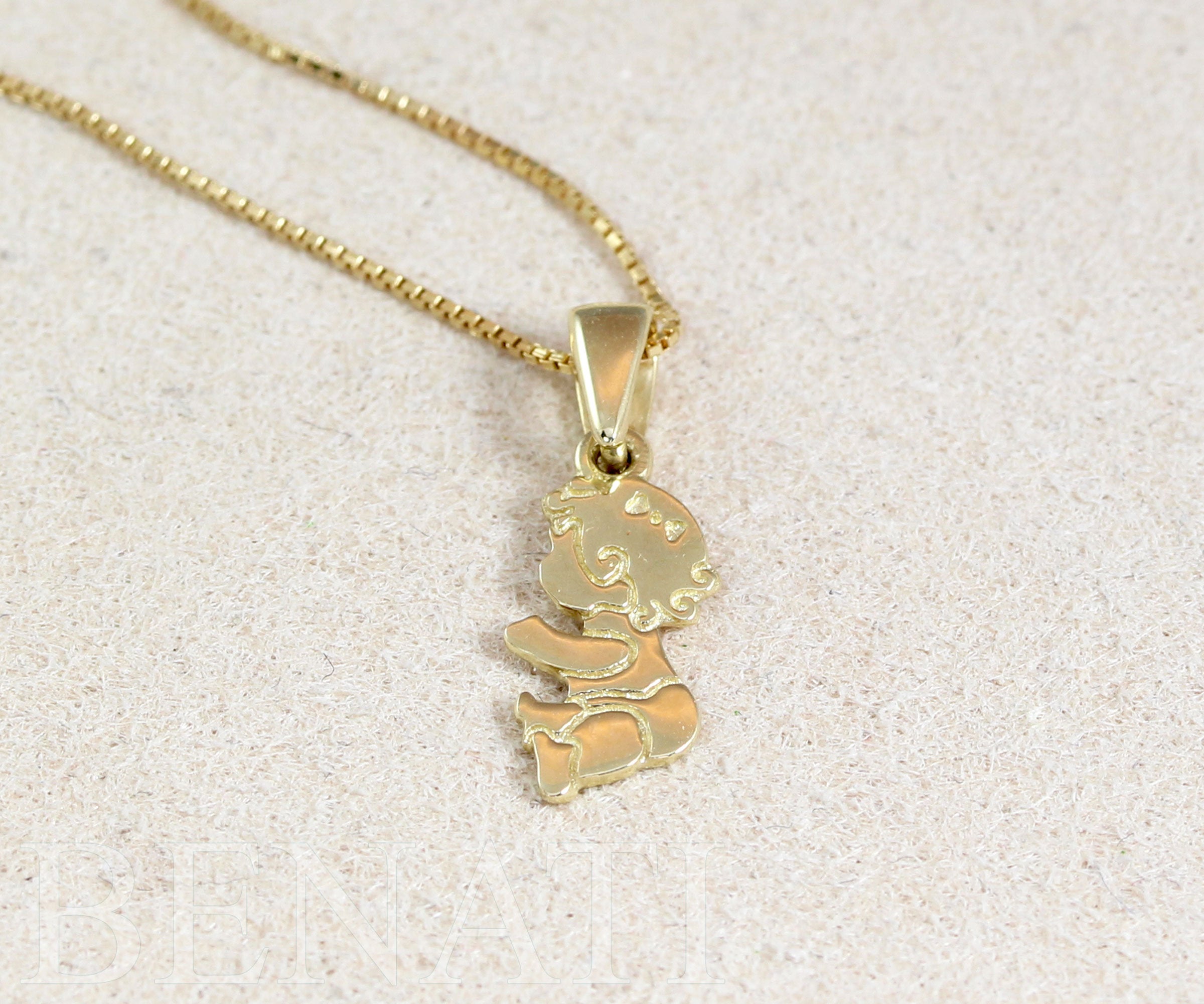 Baby Girl Gold Slogan Pendant | Necklace – motelrocks-com-eur