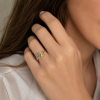 Floral Engagement Ring, Peridot and Aquamarine Leaves Nature Ring