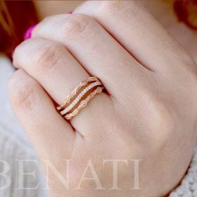Diamond hippie boho leaves ring, Leaves engagement ring