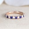 Rose Gold Opal Sapphire Eternity Band, Sapphire Opal Wedding Ring