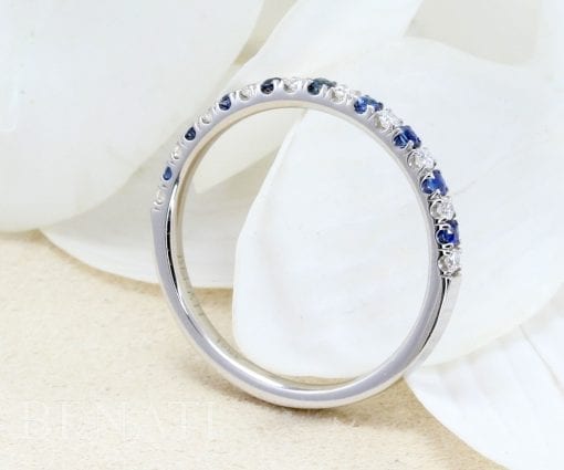 Sapphire Diamonds Eternity Band, Gold Sapphire Ring