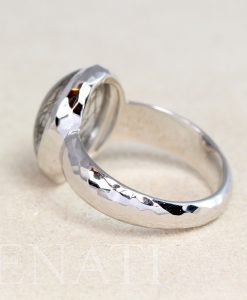 Bold Rutilated Quartz Ring, Signet Statement Ring - Image 4