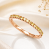 Natural Yellow Sapphire Eternity Band, Solid Gold Sapphire Ring Gold-Natural-Yellow-Sapphire-Eternity-Ring-Thin-Wedding-Band