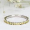 Natural Yellow Sapphire Eternity Band, Solid Gold Sapphire Ring