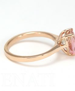 Pear Cut Pink Tourmaline Solitaire Engagement Ring, Unique Vintage Anniversary Cocktail October Birthstone - Image 3