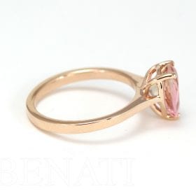 Pear Cut Pink Tourmaline Solitaire Engagement Ring, Unique Vintage Anniversary Cocktail October Birthstone