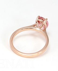 Pear Cut Pink Tourmaline Solitaire Engagement Ring, Unique Vintage Anniversary Cocktail October Birthstone - Image 6